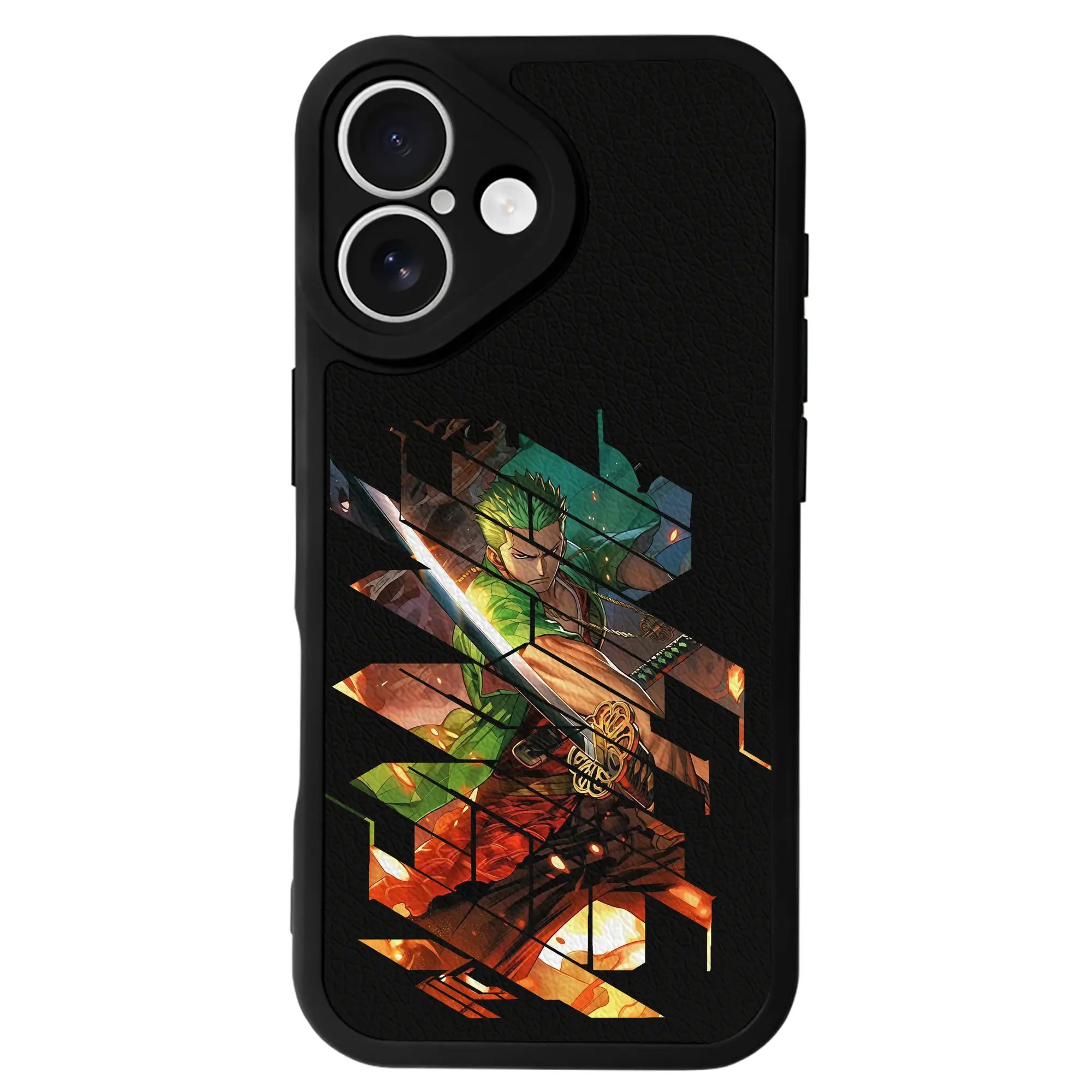 ワンピース グッズ ロロノア・ゾロ - IPhone 16シリーズ対応 ・ シリコンスマホケース ・ レザー調 ・ 高精度フィット ・ 耐衝撃 ・ ワイヤレス充電対応 ・ 精密カット